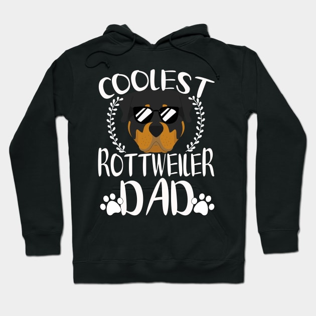 Glasses Coolest Rottweiler Dog Dad Hoodie by mlleradrian